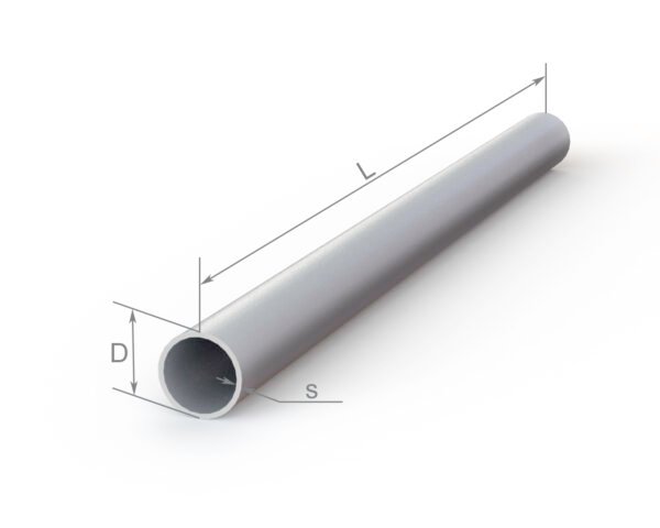 Apvalus aliuminio vamzdis, matmenys